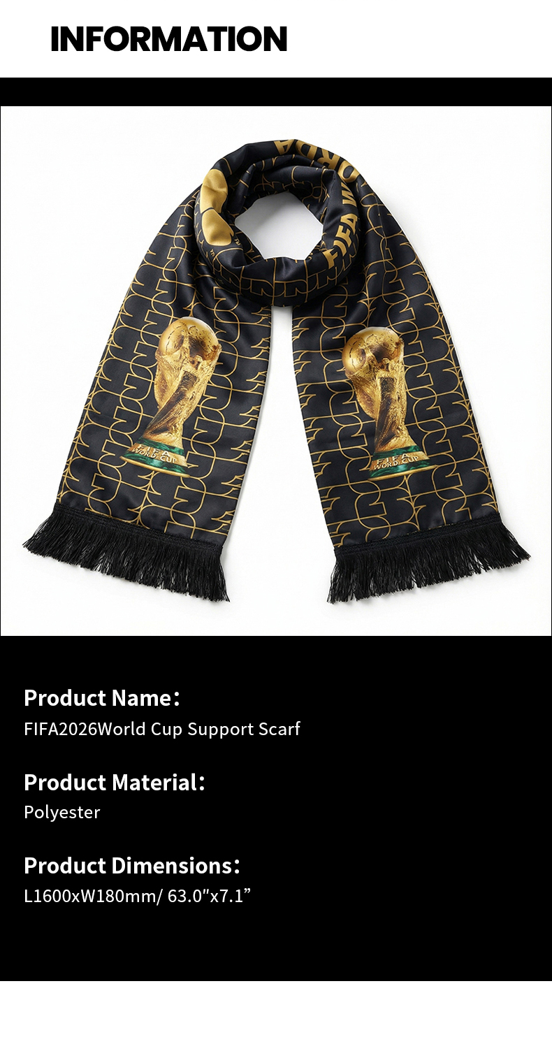 Detalles de Bufanda Copa Dorada FIFA World Cup 2026 parte 5
