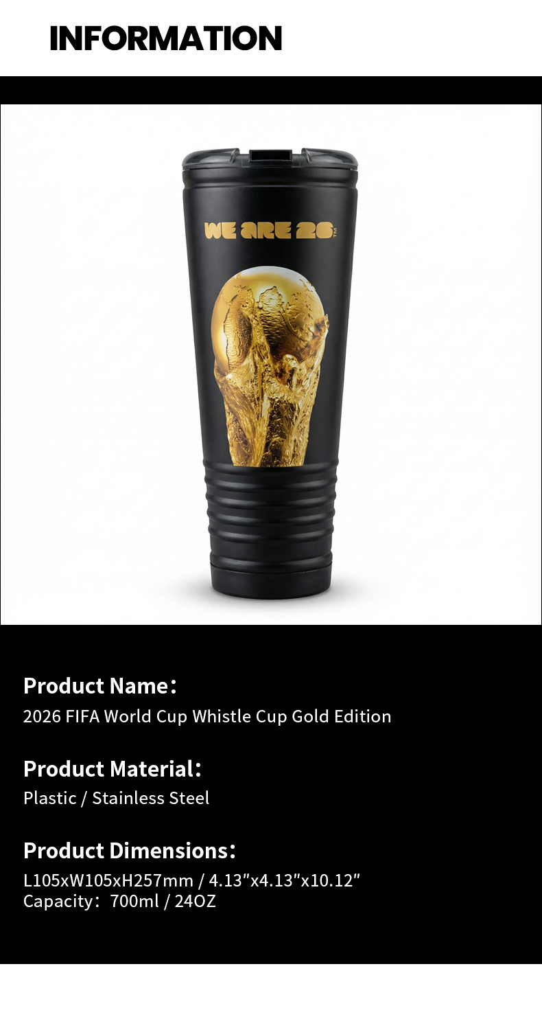 Detalles de Vaso Edicion Copa Dorada FIFA World Cup 2026 parte 5